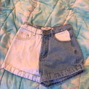 bleached high waisted jean shorts